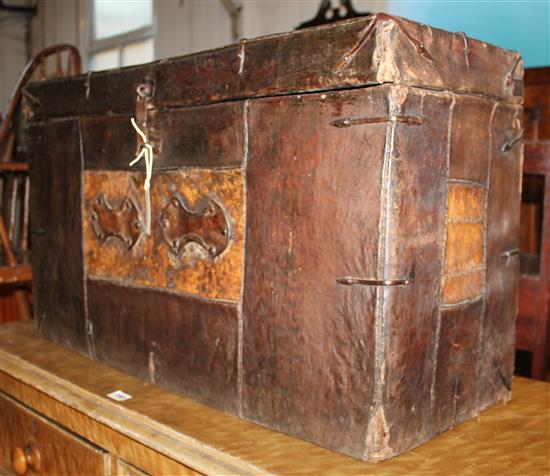 Leather bound trunk